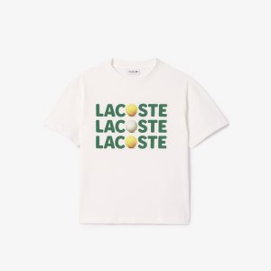 Футболки Мужская хлопковая футболка Lacoste. Цвет: молочный