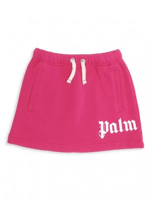 Классическая спортивная юбка с логотипом для маленьких девочек и , цвет fuschia white Palm Angels