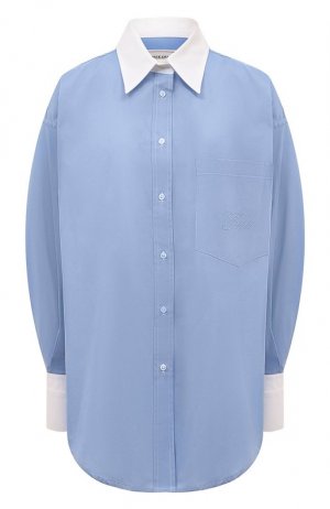 Хлопковая рубашка Forte Dei Marmi Couture. Цвет: голубой