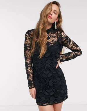 Кружевное платье-футляр -Черный цвет Stevie May