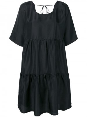 Ярусное платье с короткими рукавами P.A.R.O.S.H.. Цвет: черный