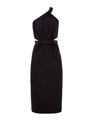 Асимметричное платье с вырезами и вышивкой K/Signature KARL LAGERFELD. Цвет: черный