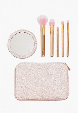 Набор кистей для макияжа Skinnydip Shimmer Brush Portfolio Set. Цвет: золотой