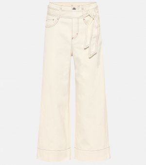 Широкие укороченные джинсы Lenny с высокой посадкой LORO PIANA, белый Piana