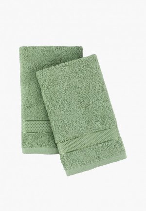 Комплект полотенец Унисон Ritz 70х130 см (2 шт). Цвет: зеленый