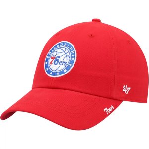 Женская красная регулируемая кепка с логотипом Philadelphia 76ers '47 Miata Clean Up Unbranded