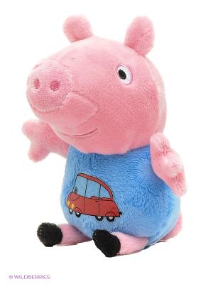Мягкая игрушка Джордж с машинкой 20см Peppa Pig. Цвет: розовый, красный, синий
