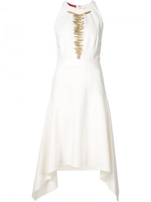 Декорированное платье Tamara Mellon. Цвет: белый