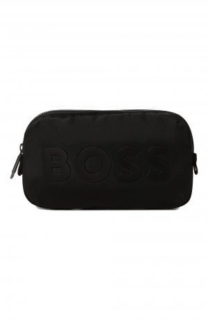 Текстильная поясная сумка BOSS. Цвет: чёрный