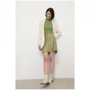 Мини-юбка из эко-кожи EMKA S959/heat Зеленый 44 Fashion. Цвет: зеленый