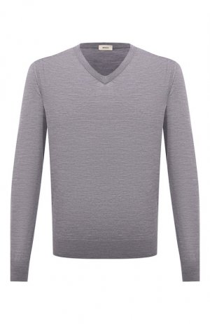 Шерстяной пуловер Zegna. Цвет: серый