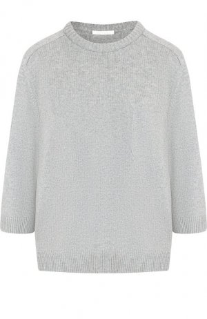 Кашемировый пуловер с укороченным рукавом и накладным карманом Chloé. Цвет: серый