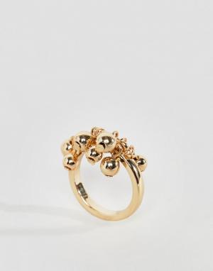 Золотистое кольцо с шаром Monki. Цвет: золотой