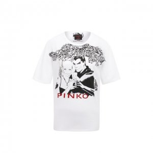 Хлопковая футболка Pinko. Цвет: белый