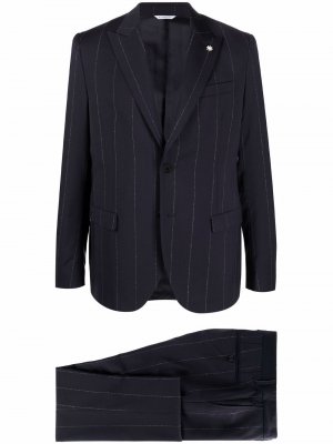 Однобортный пиджак в полоску Manuel Ritz. Цвет: синий