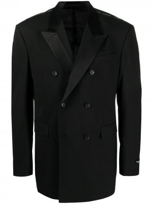 Двубортный пиджак Versace. Цвет: черный