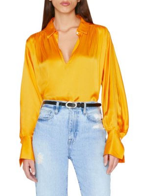 Шелковая блузка на пуговицах , цвет Nectarine Frame