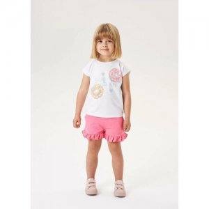Комплект одежды , футболка и шорты, повседневный стиль, размер 3A, белый, розовый Ido. Цвет: белый/розовый