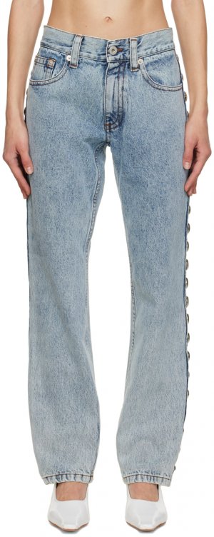 Синие джинсы с шипами Vaquera
