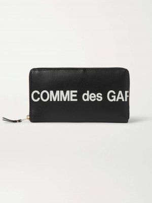 Кожаный кошелек на молнии с логотипом COMME DES GARÇONS, черный Garçons