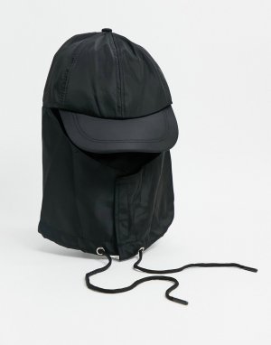 Черная кепка с балаклавой и застежкой на липучку -Черный цвет SVNX