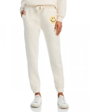 Флисовые спортивные штаны для бега со смайликовой нашивкой , цвет White Vintage Havana