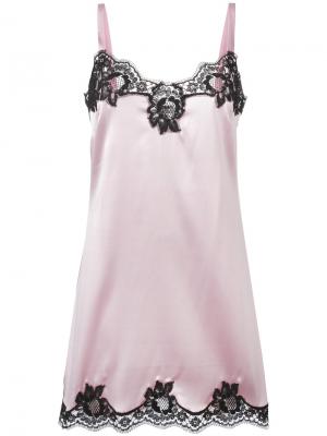 Комбинация с кружевной отделкой Dolce & Gabbana. Цвет: розовый и фиолетовый