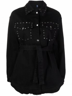 Джинсовая куртка с заклепками LIU JO. Цвет: черный