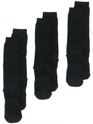 Комплект из трех пар носков Boris Bidjan. Цвет: чёрный