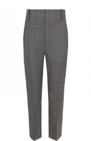 Укороченные шерстяные брюки со стрелками Isabel Marant Etoile. Цвет: серый