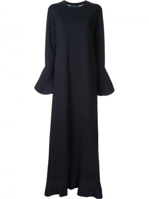 Длинное платье с оборками Goen.J. Цвет: чёрный
