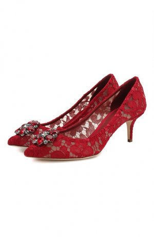 Текстильные туфли Rainbow Lace Dolce & Gabbana. Цвет: красный