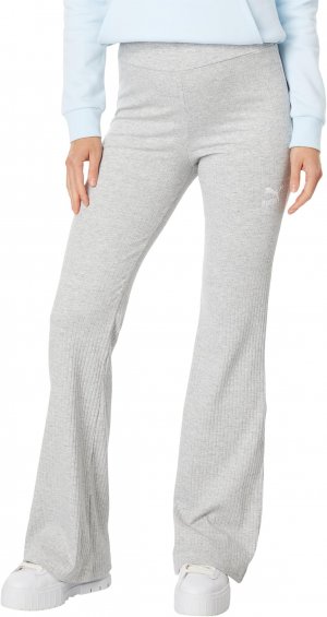 Классические расклешенные брюки в рубчик , цвет Light Gray Heather PUMA