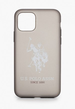 Чехол для iPhone U.S. Polo Assn. 11 Pro, Transparent silicone Big horse Black. Цвет: серый