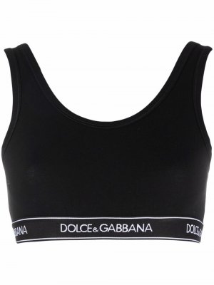 Спортивный бюстгальтер с логотипом Dolce & Gabbana. Цвет: черный