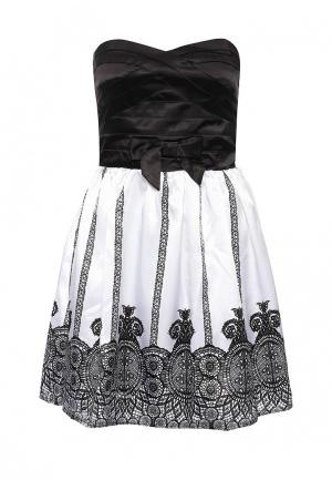 Платье oodji. Цвет: черно-белый