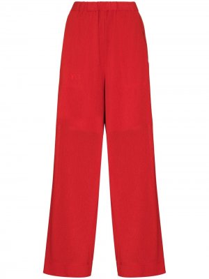 Спортивные брюки прямого кроя с завышенной талией Y-3. Цвет: красный