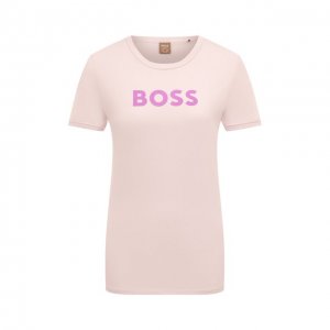 Хлопковая футболка BOSS. Цвет: розовый