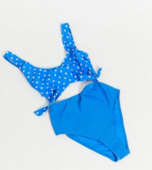 Эксклюзивный синий слитный купальник для груди большого размера -Голубой Peek & Beau