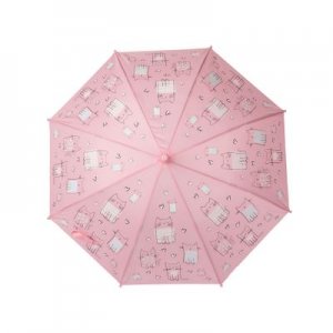 Зонт трость полуавтоматический для девочек INSTREET. Цвет: розовый