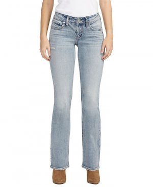 Женские зауженные джинсы Britt с низкой посадкой и пышным кроем, синий Silver Jeans Co.