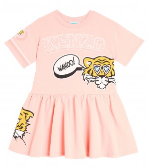 Платье tiger из хлопкового джерси , розовый Kenzo