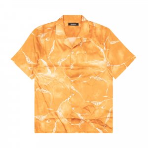 Шелковая рубашка на пуговицах Miracle Tie Dye, цвет Оранжевый Nahmias