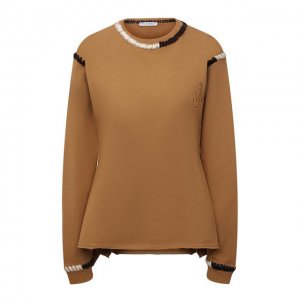 Хлопковый свитер JW Anderson. Цвет: коричневый
