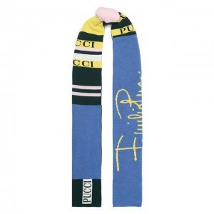 Шерстяной шарф Emilio Pucci. Цвет: синий
