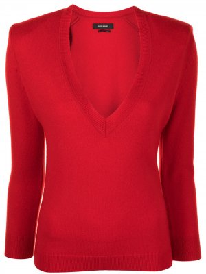 Пуловер с V-образным вырезом Isabel Marant. Цвет: красный