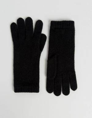 Черные кашемировые перчатки Johnstons of Elgin. Цвет: черный
