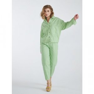 Женская джинсовая куртка LJCK068-21 р. M, Светло-зелёный Velocity. Цвет: зеленый