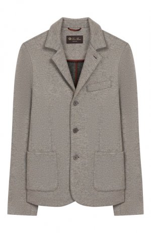 Кашемировый пиджак Loro Piana. Цвет: серый