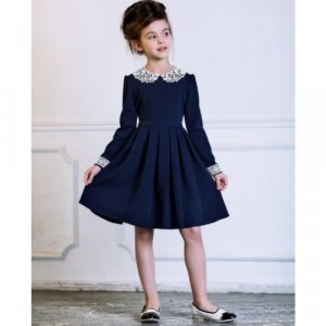 Платье , размер 134/140-72, синий Alisia Fiori. Цвет: синий
